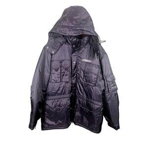 Southpole SP-2K Coat Jacket Men's Large Black Hooded Insulated Lined Winter Snow